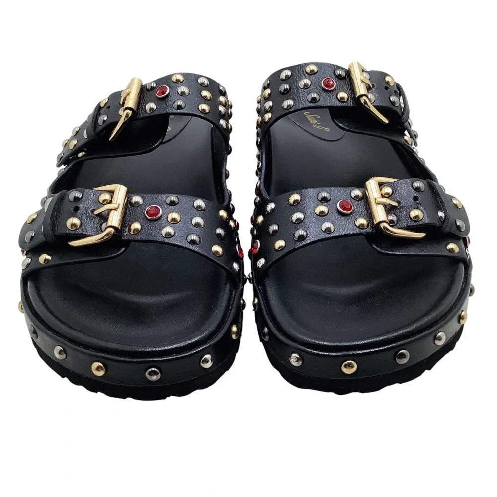 🆕{SaintG} Chloe StuddedDouble Buckle Sandal - Picture 11 of 13
